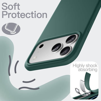 JETech Liquid Silicone Case for iPhone 17 Pro Max 6.9-Inch, Silky Soft Touch Full-Body Protection, Anti-Scratch Shockproof Phone Cover with Microfiber Lining (Dark Blue)