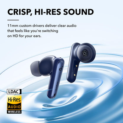 Soundcore by Anker Liberty 4 NC Wireless Noise Cancelling Earbuds, 98.5% Noise Reduction, Adaptive Noise Cancelling to Ears and Environment, Hi-Res Sound, 50H Battery, Wireless Charging (Renewed)