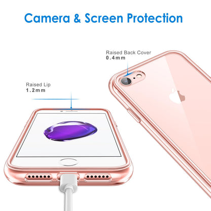 JETech Case for iPhone SE 3/2 (2022/2020 Edition), iPhone 8 and iPhone 7, 4.7-Inch, Non-Yellowing Shockproof Phone Bumper Cover, Anti-Scratch Clear Back (Clear)