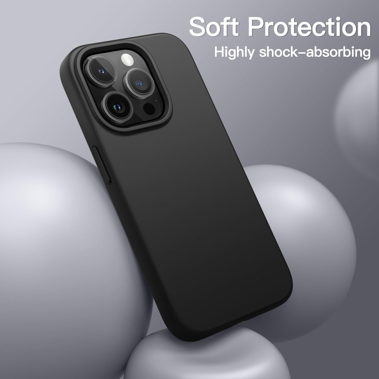 JETech Silicone Case for iPhone 13 6.1-Inch, Silky-Soft Touch Full-Body Protective Phone Case, Shockproof Cover with Microfiber Lining (Black)