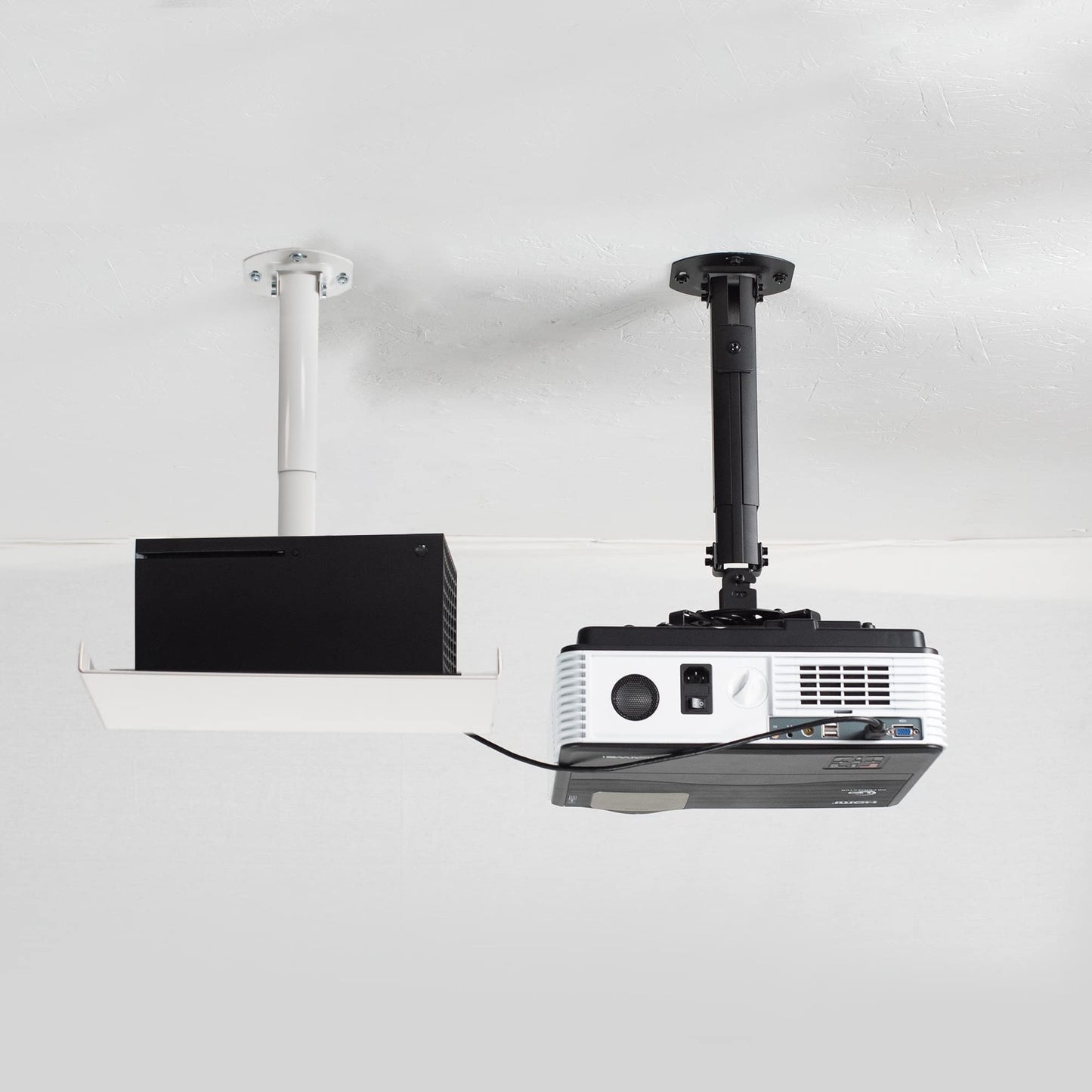 VIVO Universal Extending Ceiling Projector Mount, Height Adjustable Projection, White, MOUNT-VP02W