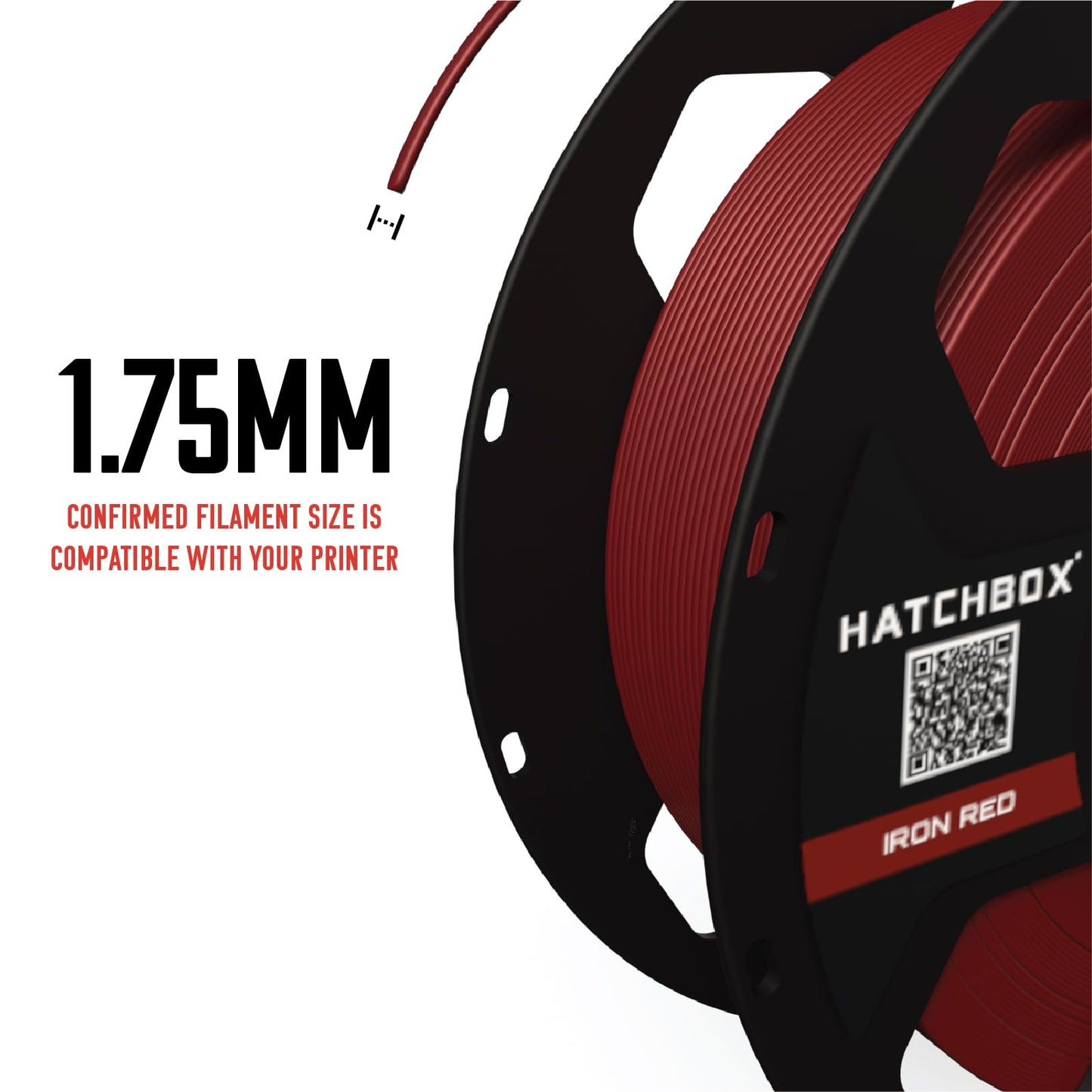 HATCHBOX 1.75mm Black PLA 3D Printer Filament, 1 KG Spool, Dimensional Accuracy +/- 0.03 mm, 3D Printing Filament