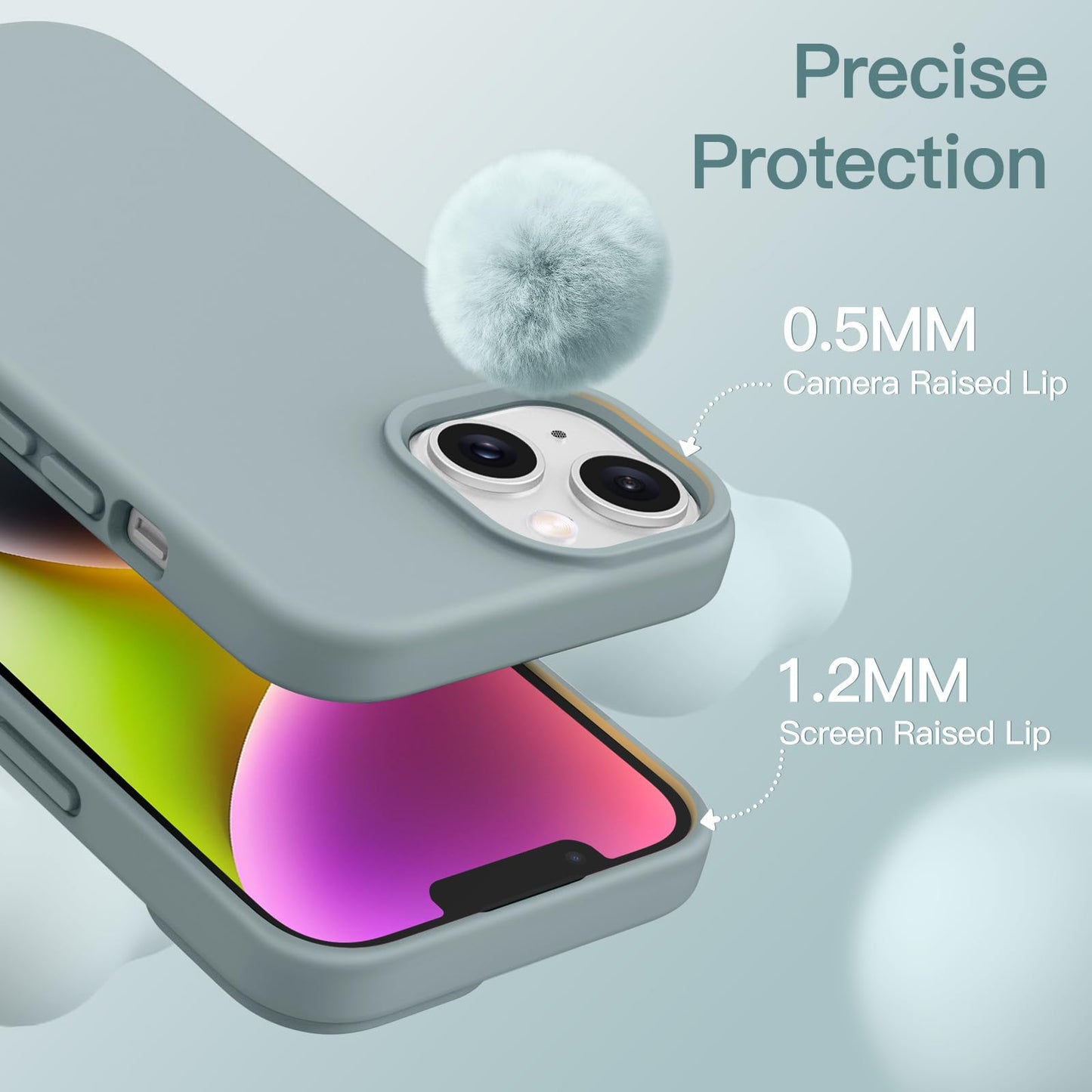 JETech Silicone Case for iPhone 14 6.1-Inch, Silky-Soft Touch Full-Body Protective Phone Case, Shockproof Cover with Microfiber Lining (Black)
