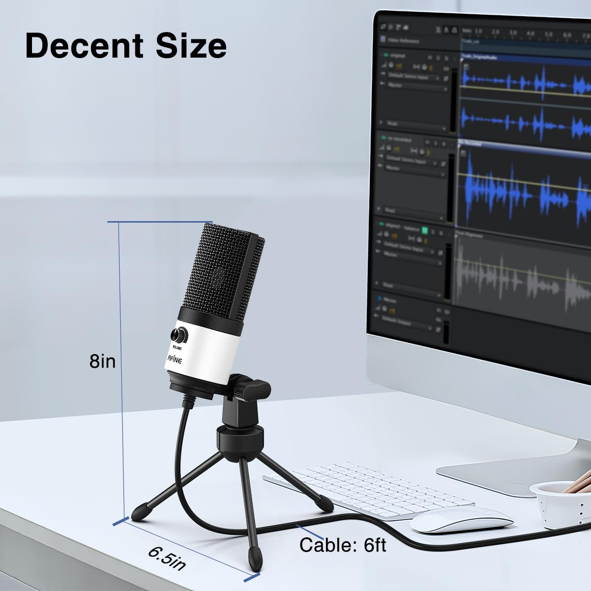 FIFINE USB Microphone, Metal Condenser Recording Microphone for MAC OS, Windows, Cardioid Laptop Mic for Recording Vocals, Voice Overs, Streaming, Meeting and YouTube Videos-K669B