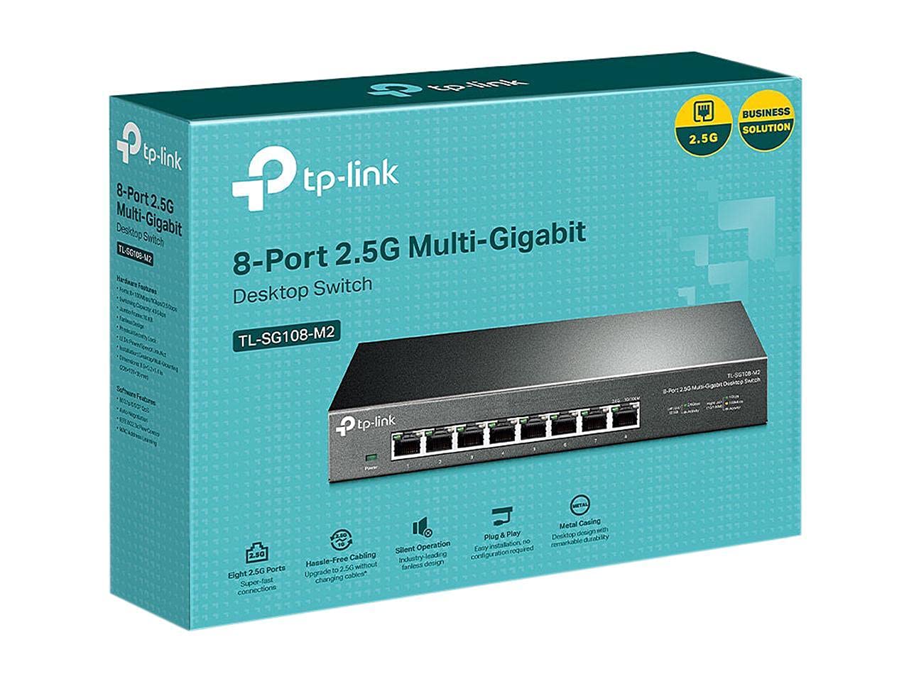 TP-Link TL-SG105-M2 - 5 Port Multi-Gigabit Unmanaged Network Switch, Ethernet Splitter, 2.5G Bandwidth, Plug & Play, Desktop/Wall-Mount, Fanless Metal Design, Free Expert Help