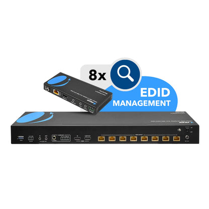 OREI 4K 4x4 HDMI Extender Matrix - UltraHD 4K @ 60Hz 4:4:4 Over Single CAT5e/6/7 Cable with HDR Switcher & IR Control, RS-232 - Up to 230 Ft - 1080P Downscale - 4 x Loop Out - 4 Receivers Included