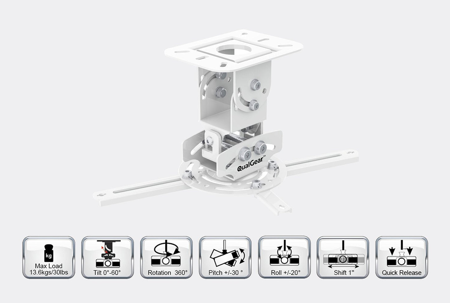 QualGear PRB-717-Wht Ceiling Mount Projector Accessory