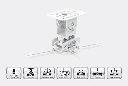 QualGear PRB-717-Wht Ceiling Mount Projector Accessory