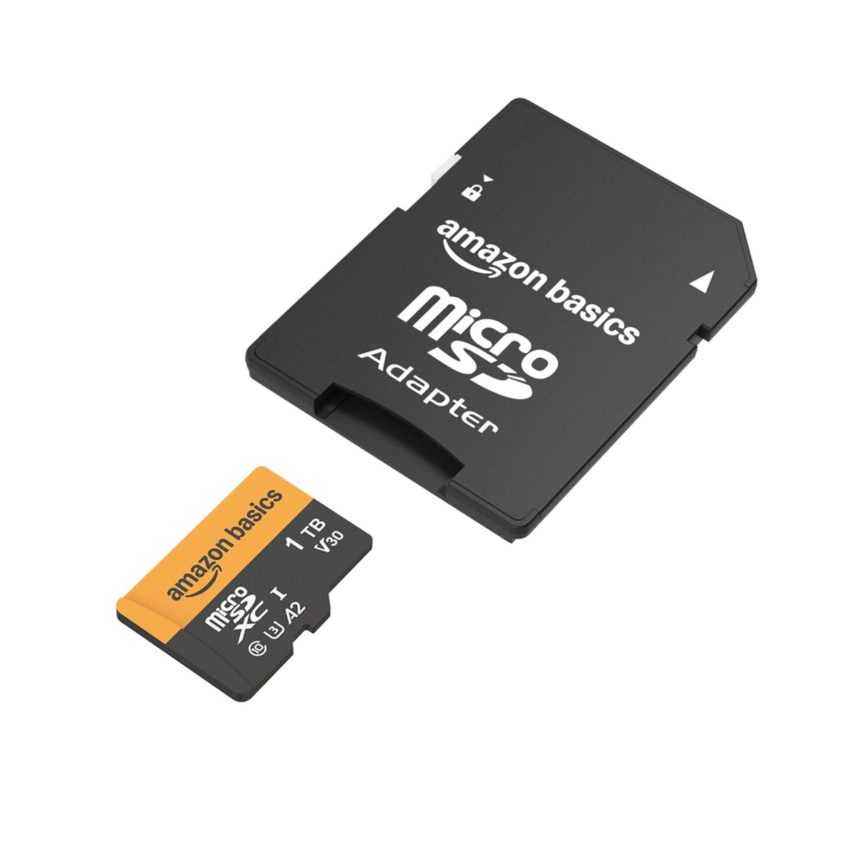 Amazon Basics 128GB microSDXC Memory Card with Adapter for Smartphones, Drones, Cameras, Full HD, Read Speed Up to 200MB/s, 1-Pack