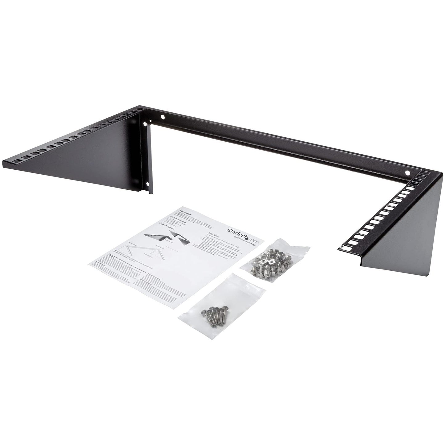 StarTech.com 2U Vertical Wall Mount Patch Panel Bracket - Steel Rack Mount Bracket w/Hardware for 19" Network, Server and Data Equipment , TAA (RK219WALLV)