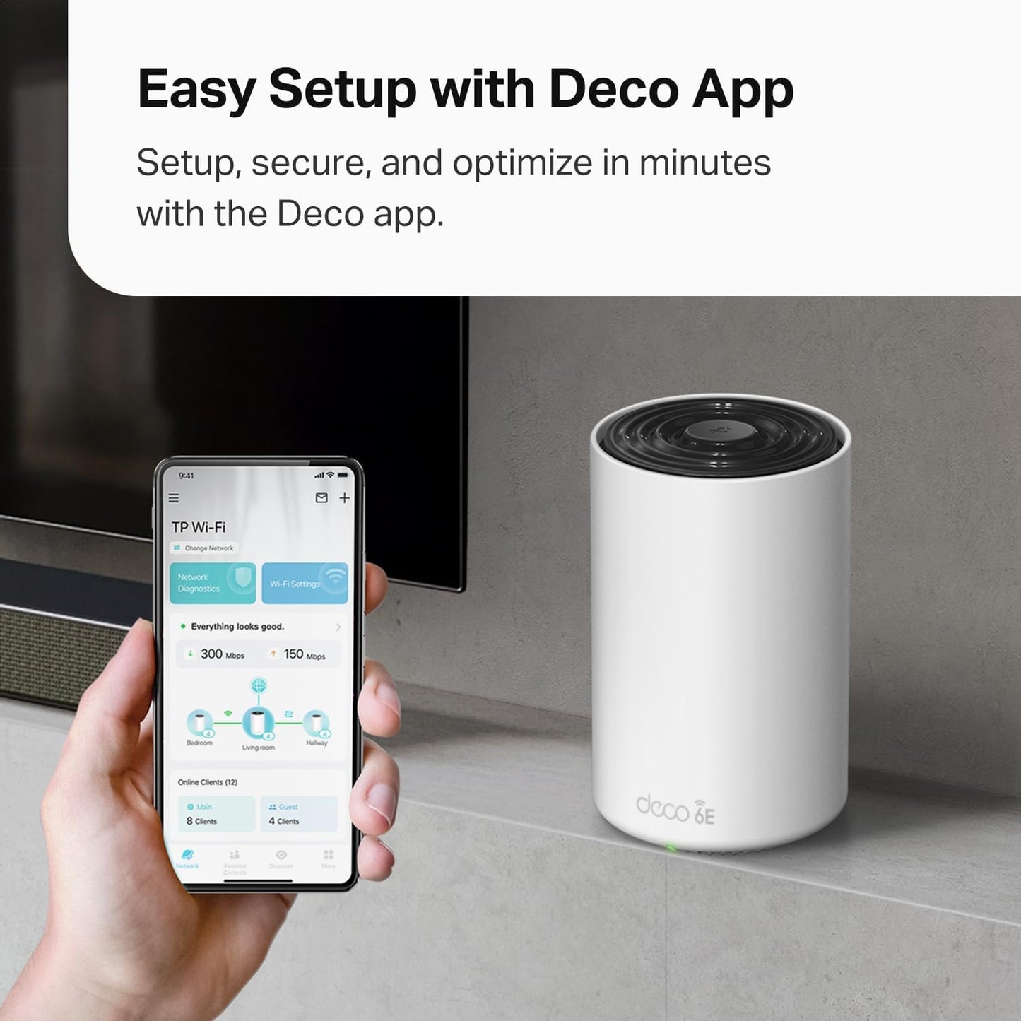 TP-Link Deco XE75 AXE5400 Tri-Band WiFi 6E Mesh System - Covers up to 5500 Sq.Ft, Replaces WiFi Router and Extender, AI-Driven Mesh, 6GHz Band, 2-Pack
