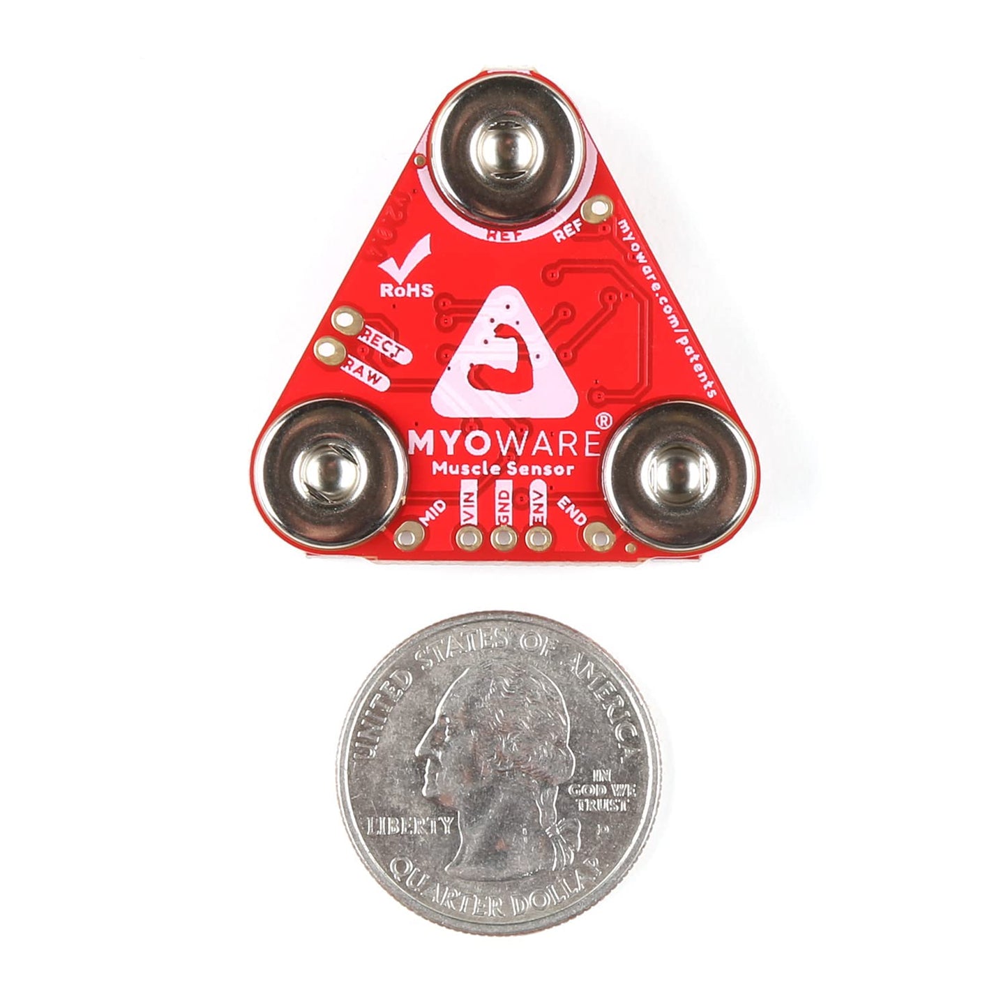 MyoWare Muscle Sensor 2.0 - Compatible with Arduino- All-in-One Electromyography (EMG) Sensor - Keyed Snap Connector