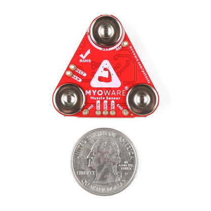 MyoWare Muscle Sensor 2.0 - Compatible with Arduino- All-in-One Electromyography (EMG) Sensor - Keyed Snap Connector