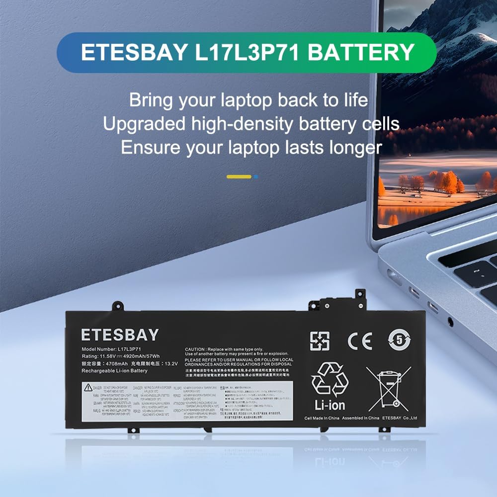 L17M3P71 Laptop Battery Compatible with Lenovo ThinkPad T480S Series Notebook L17L3P71 L17M3P72 01AV478 01AV480 01AV479 SB10K97621 SB10K97622 SB10K97620