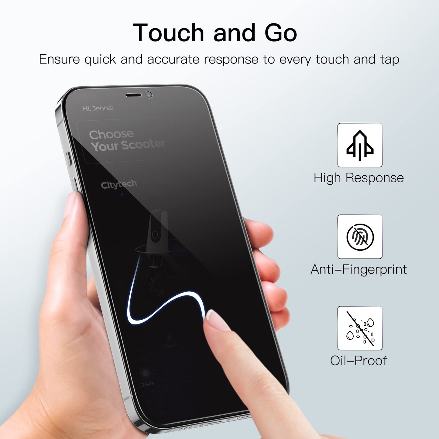 JETech Privacy Full Coverage Screen Protector for iPhone 14 Pro Max 6.7-Inch, Anti-Spy Tempered Glass Film, Edge to Edge Protection Case-Friendly, 2-Pack