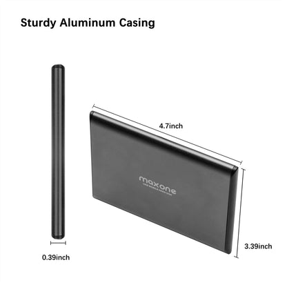 Maxone 500GB Ultra Slim Portable External Hard Drive HDD USB 3.0 Compatible with PC, Laptop, Charcoal Grey