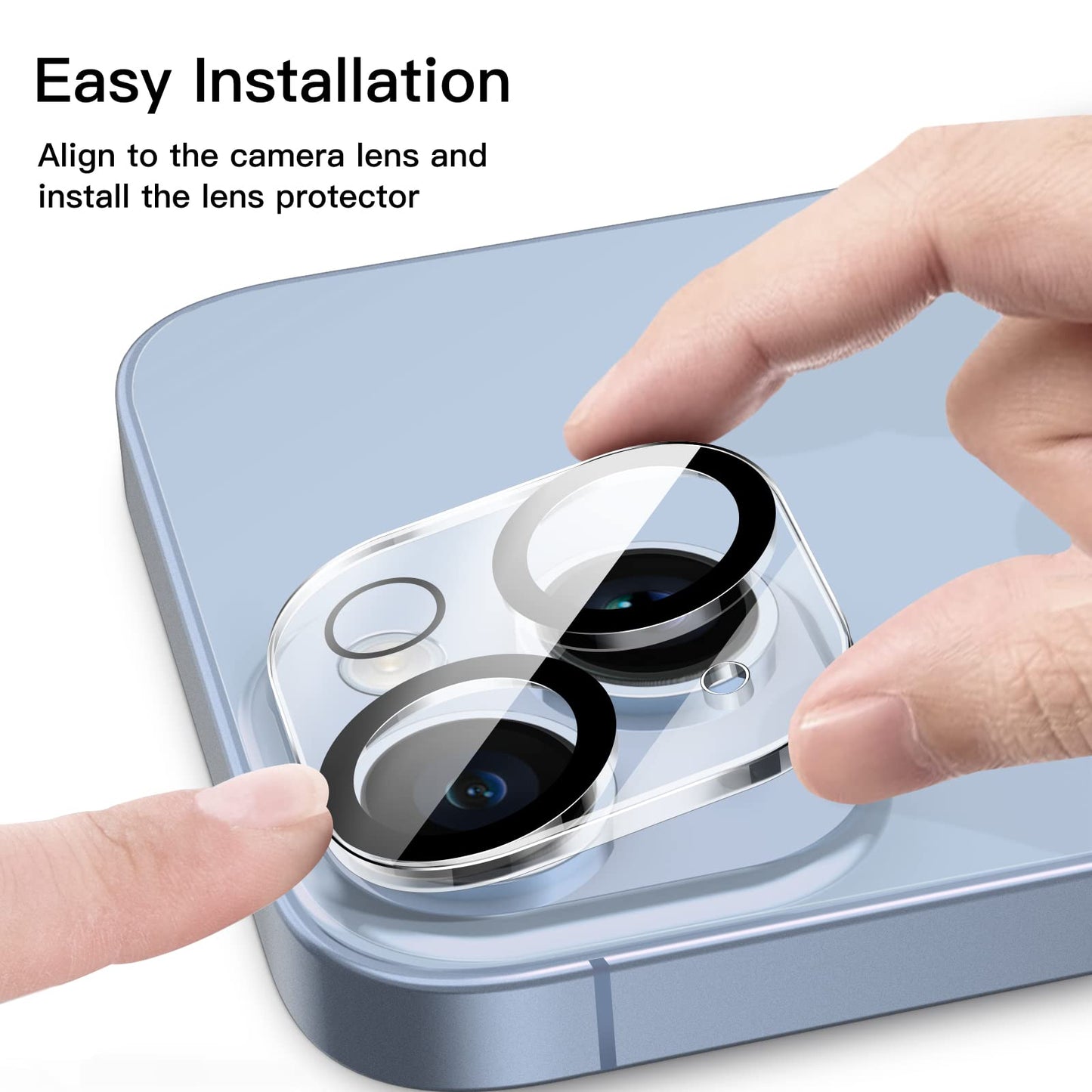 JETech Camera Lens Protector for iPhone 14 6.1-Inch and iPhone 14 Plus 6.7-Inch, 9H Tempered Glass, Anti-Scratch, Case Friendly, Does Not Affect Night Shots, HD Clear, 3-Pack
