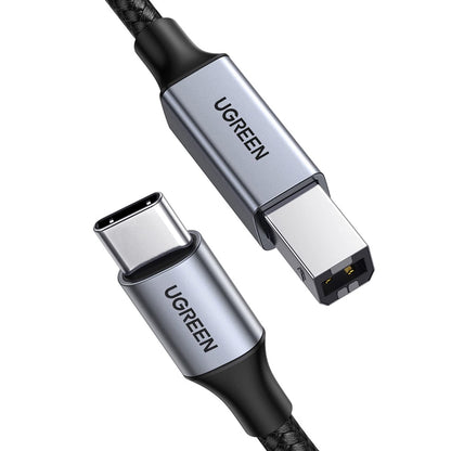 UGREEN USB B to USB C 6 FT Printer Cable, Nylon USB B to C Cord for MacBook Pro/Air, MIDI Cable Compatible with Yamaha Piano Keyboard, DAC, DJ Controller for iPad