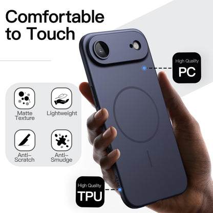 JETech Magnetic Slim Case for iPhone 17 Pro Max 6.9-Inch, Compatible with MagSafe, Ultra-Thin Lightweight Minimalist Phone Cover with Matte Finish and Full Camera Lens Protection (Black)