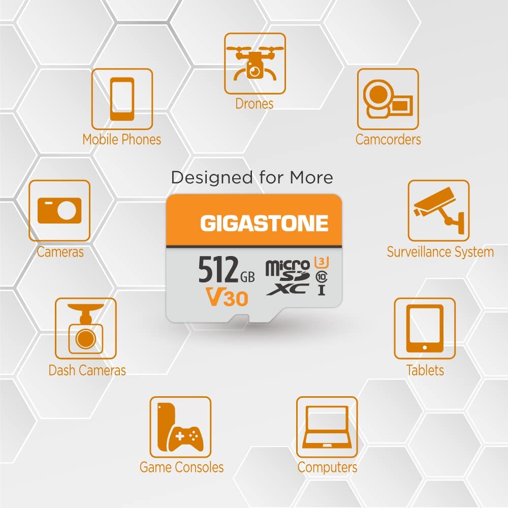 GIGASTONE 128GB Micro SD Card 2-Pack, A1 V30 4K Video Recording, Compatible with Security Camera, Dash cam, Drone, 95MB/s MicroSDXC Memory Card UHS-I Class 10, with 2 SD Adapter