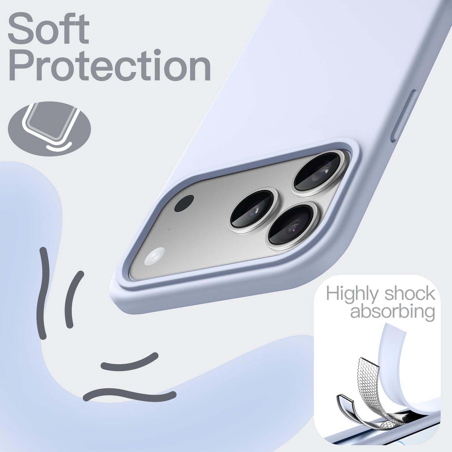 JETech Liquid Silicone Case for iPhone 17 Pro Max 6.9-Inch, Silky Soft Touch Full-Body Protection, Anti-Scratch Shockproof Phone Cover with Microfiber Lining (Dark Blue)