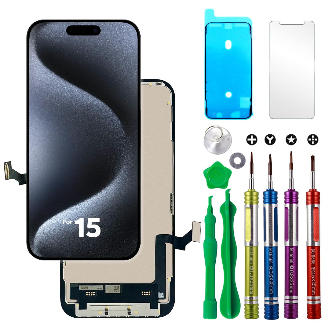 Compatible with iPhone XR Premium LCD Screen Replacement 6.1 inch (Model A1984, A2105, A2106, A2108) High Resolution Display digitizer Assembly Touch Screen