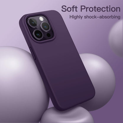 JETech Silicone Case for iPhone 14 6.1-Inch, Silky-Soft Touch Full-Body Protective Phone Case, Shockproof Cover with Microfiber Lining (Black)