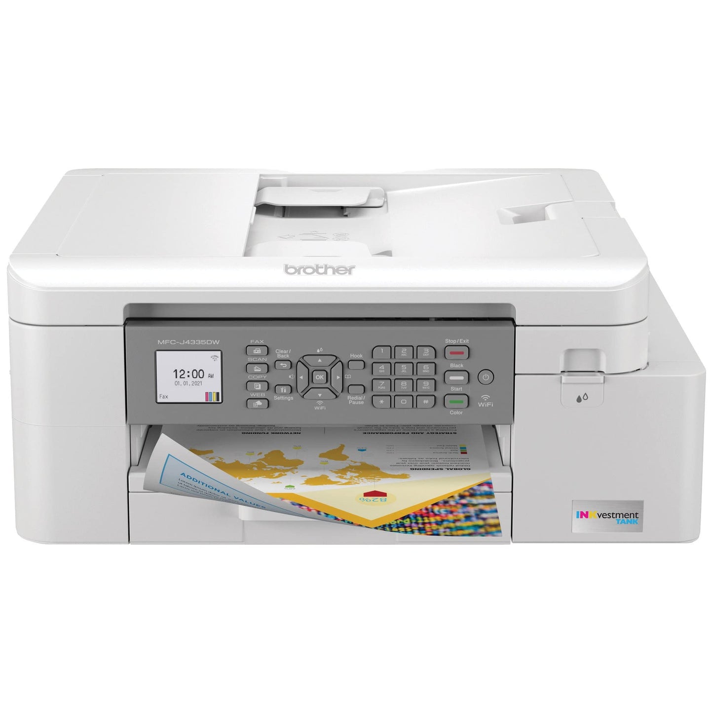Brother INKvestment 4355 Wireless Color Inkjet All-in-One Printer with 1.8” Color Display and Manual Feed Slot | Includes Refresh Subscription Trial(1) (MFC-J4355DW)