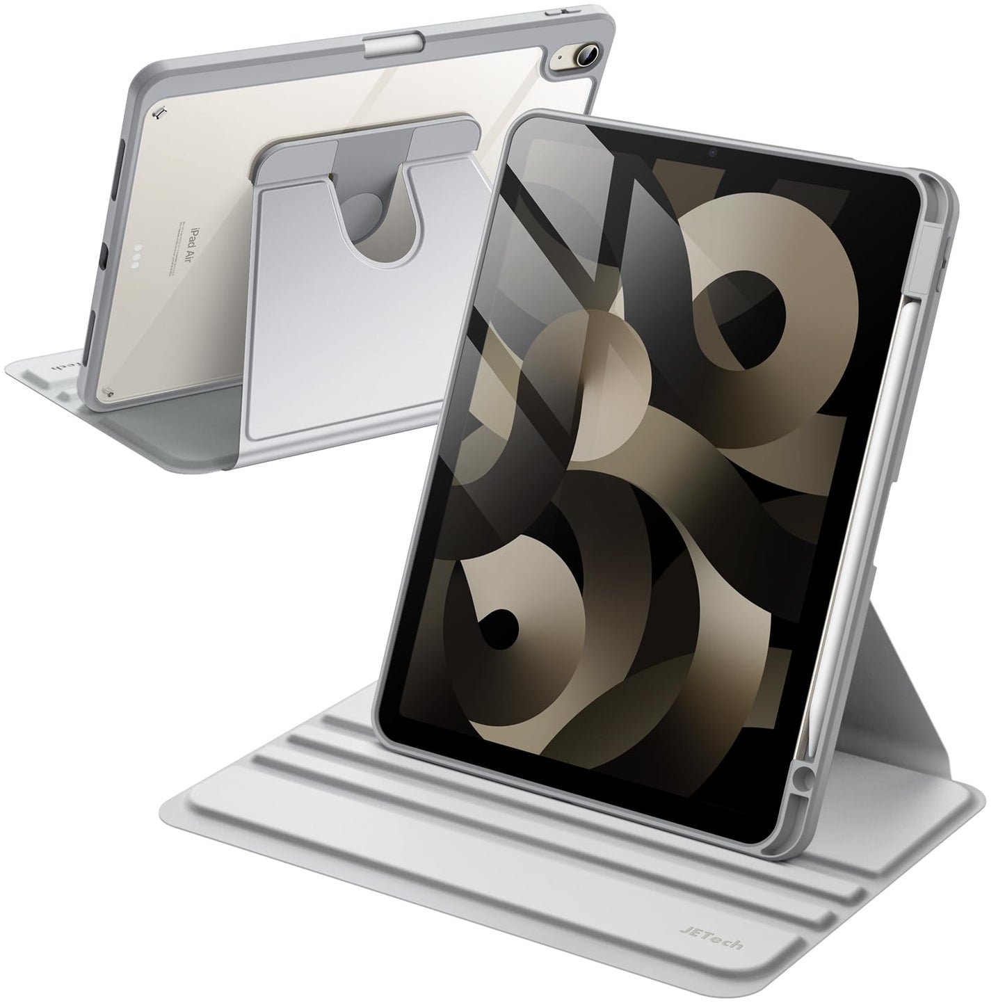 JETech Rotating Case ONLY for iPad Air 11-Inch M4/M3/M2 (2026/2025/2024), iPad Air 5/4 (2022/2020 5th/4th Generation 10.9-Inch), 360 Degree Rotation Protective Stand Cover Clear Back (Purple)