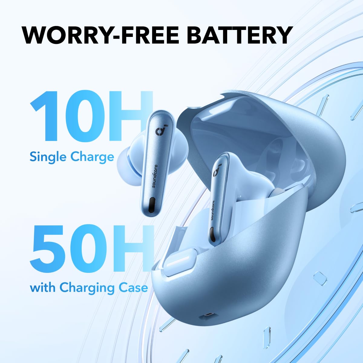 Soundcore by Anker Liberty 4 NC Wireless Noise Cancelling Earbuds, 98.5% Noise Reduction, Adaptive Noise Cancelling to Ears and Environment, Hi-Res Sound, 50H Battery, Wireless Charging (Renewed)
