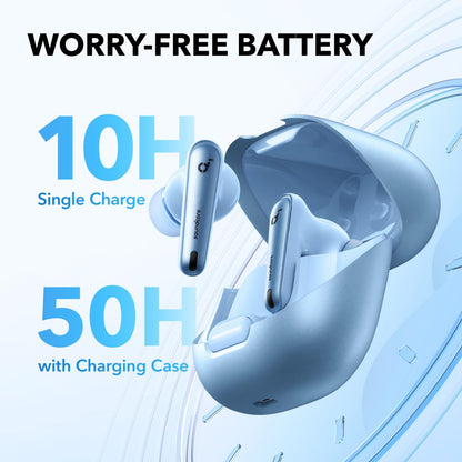 Soundcore by Anker Liberty 4 NC Wireless Noise Cancelling Earbuds, 98.5% Noise Reduction, Adaptive Noise Cancelling to Ears and Environment, Hi-Res Sound, 50H Battery, Wireless Charging (Renewed)