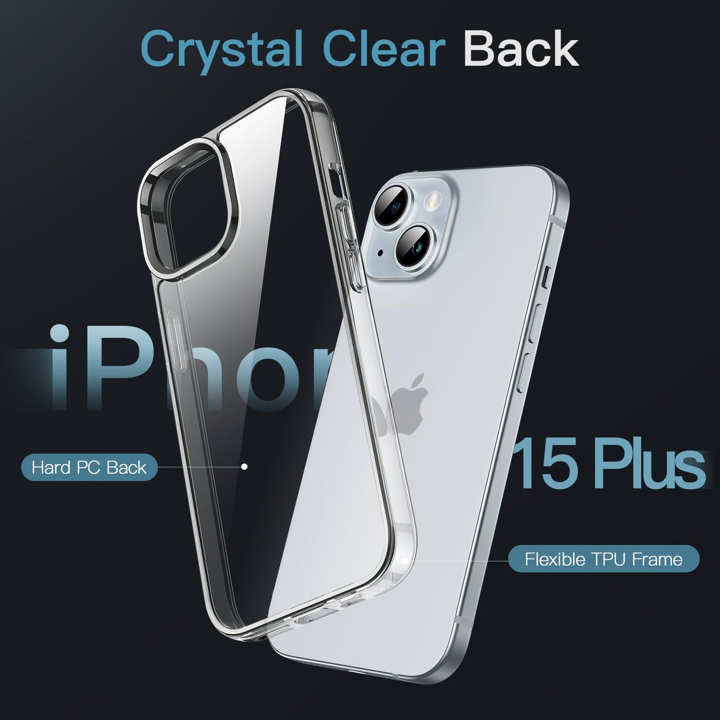 JETech Case for iPhone 15 6.1-Inch, Non-Yellowing Shockproof Phone Bumper Cover, Anti-Scratch Clear Back (Clear)