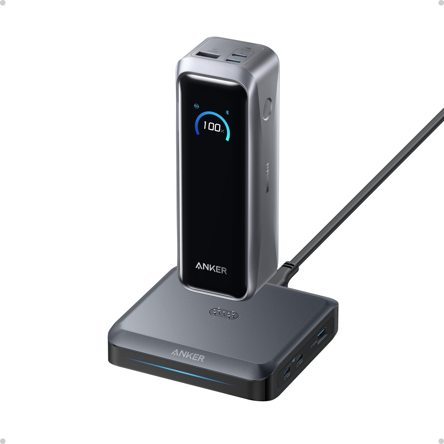 Anker Prime Power Bank, 20,100mAh 3-Port Portable Charger with 220W Max Output, Two-Way Charging, TSA-Approved, App Control, for MacBook, iPhone 17/16 Series, and More (Base Not Included)