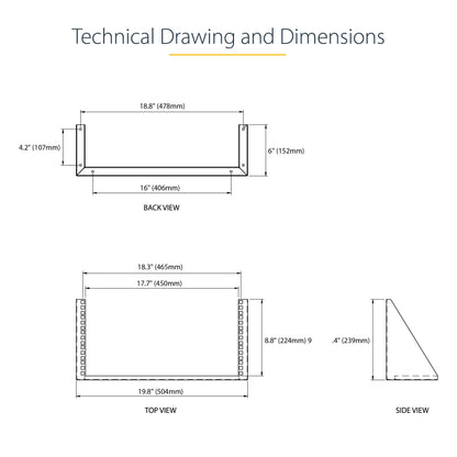 StarTech.com 2U Vertical Wall Mount Patch Panel Bracket - Steel Rack Mount Bracket w/Hardware for 19" Network, Server and Data Equipment , TAA (RK219WALLV)