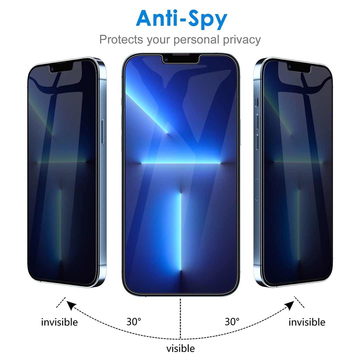 JETech Privacy Screen Protector for iPhone 17e (2026) / iPhone 16e / iPhone 13/13 Pro, Anti Spy Tempered Glass Film, 6.1-Inch Display, 2-Pack