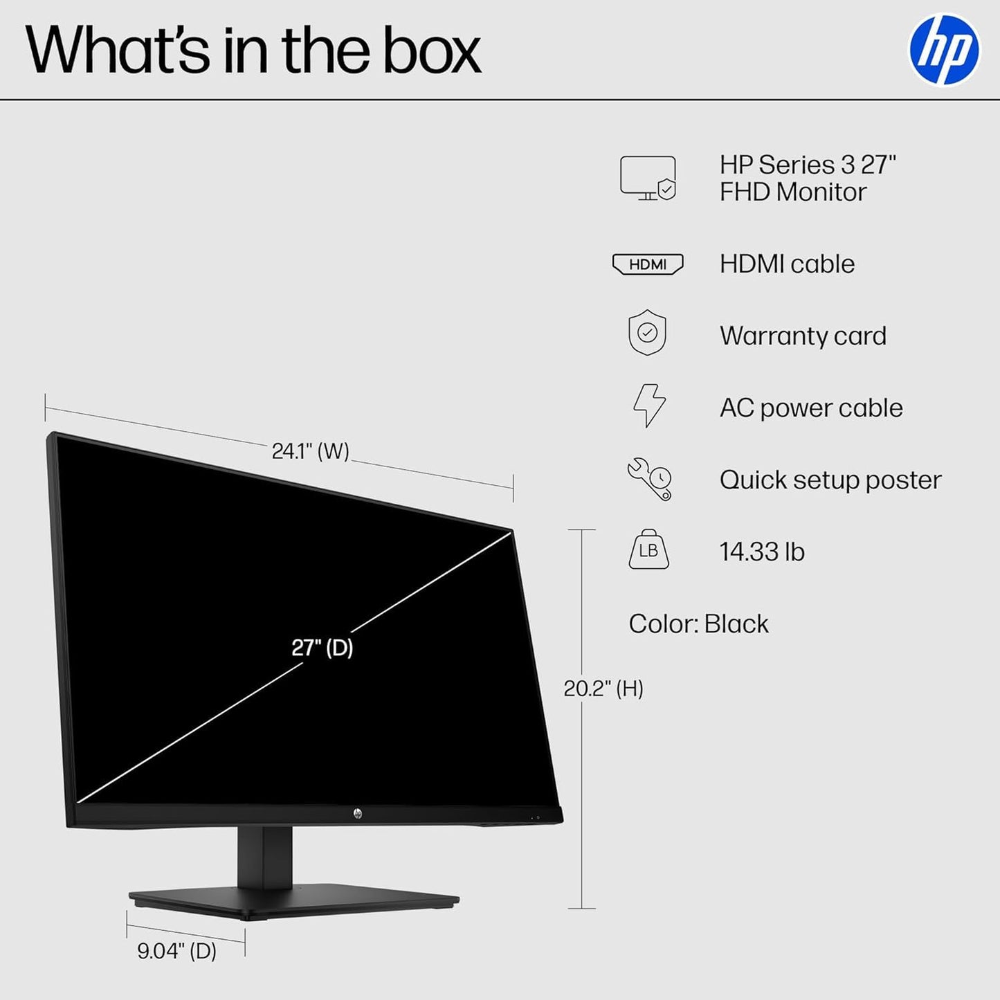HP P24H G5 24" Class Full HD LCD Monitor - 16:9 - Black - 23.8" Viewable - in-Plane Switching (IPS) Technology - Edge LED Backlight - 1920 x 1080-16.7 Million Colors - 250 Nit - 5 ms - Speakers - HD