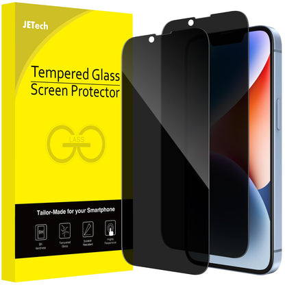 JETech Privacy Full Coverage Screen Protector for iPhone 14 Pro Max 6.7-Inch, Anti-Spy Tempered Glass Film, Edge to Edge Protection Case-Friendly, 2-Pack