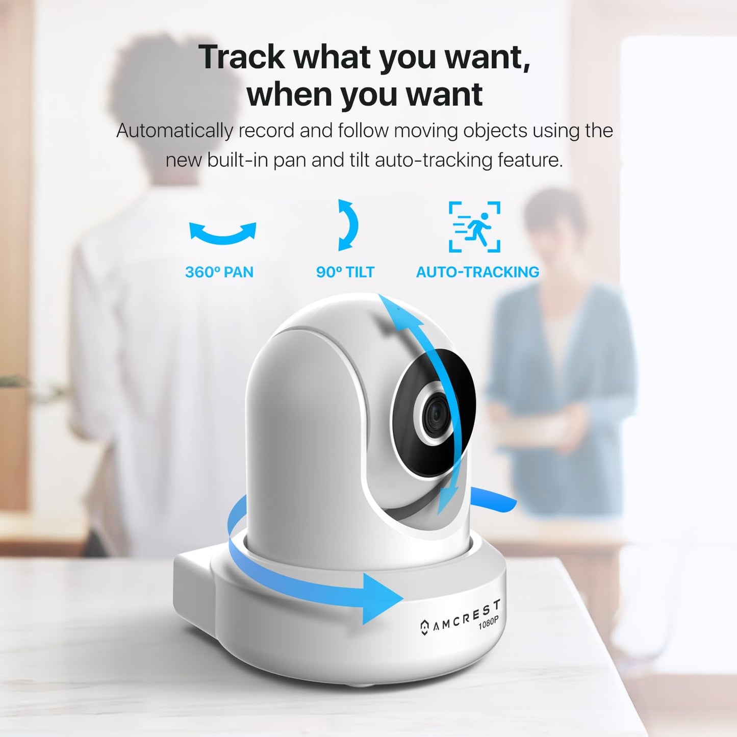 Amcrest ProHD 1080P WiFi 2MP (1920TVL) Indoor Pan/Tilt Security Wireless IP Camera IP2M-841B (Black)