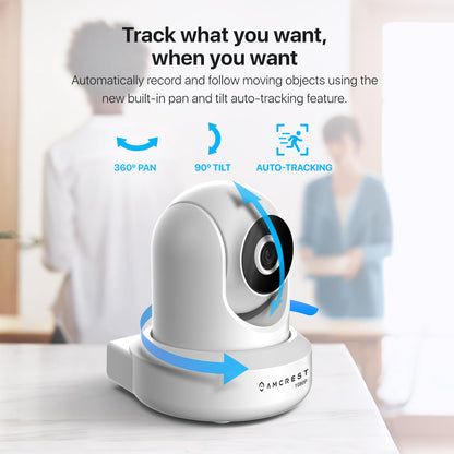 Amcrest ProHD 1080P WiFi 2MP (1920TVL) Indoor Pan/Tilt Security Wireless IP Camera IP2M-841B (Black)