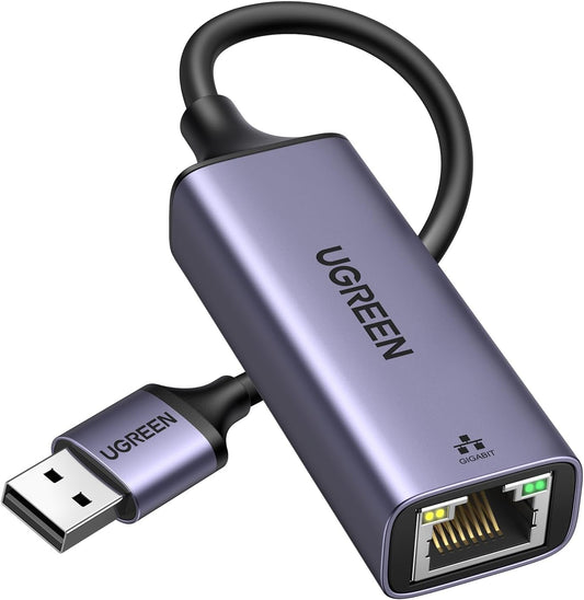 UGREEN USB to Ethernet Adapter, Plug and Play Ethernet Adapter, Aluminium Shell, 1Gbps Gigabit RJ45 to USB 3.0 Network Dongle, Compatible with Nintendo Switch, Laptop, MacBook, Surface Pro, Windows