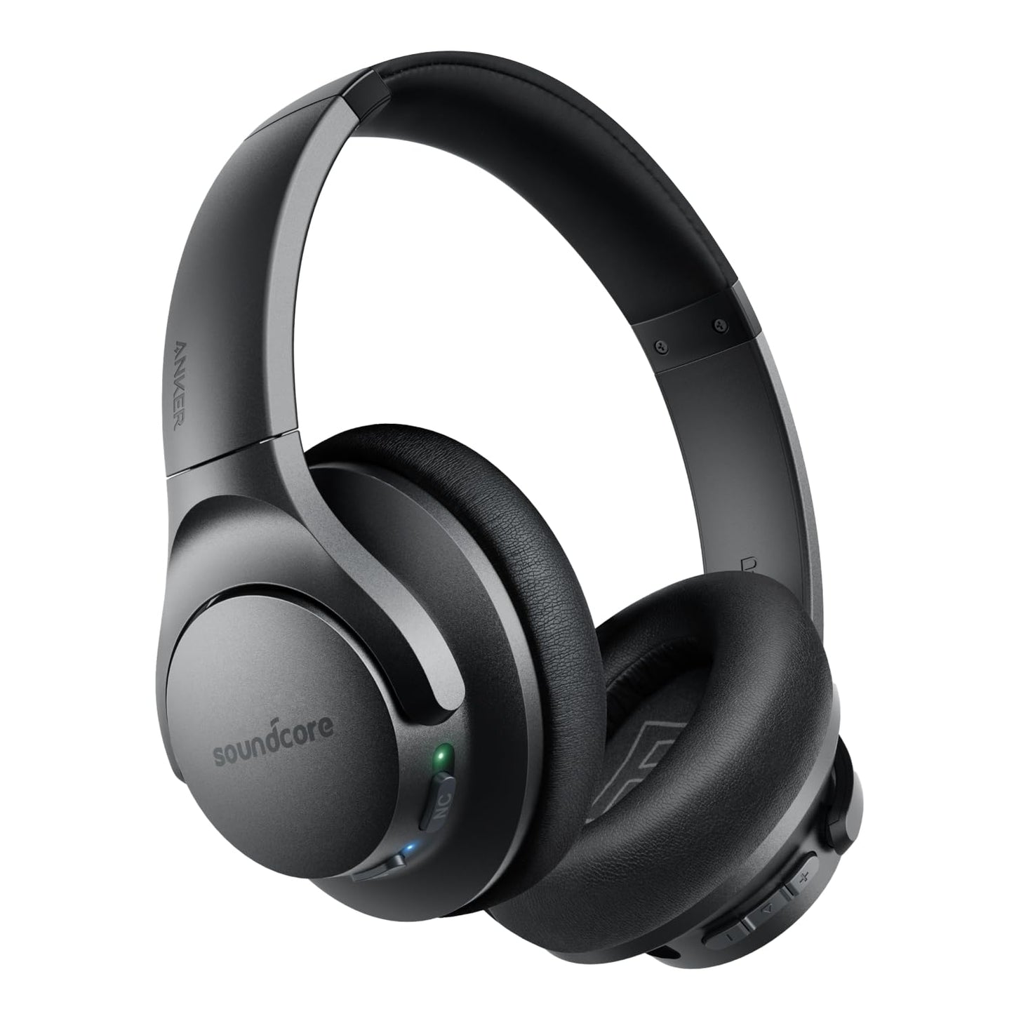 Soundcore Anker Life Q20 Hybrid Active Noise Cancelling Headphones, Wireless Over Ear Bluetooth Headphones, 70H Playtime, Hi-Res Audio, Deep Bass, Memory Foam Ear Cups, Travel, Office