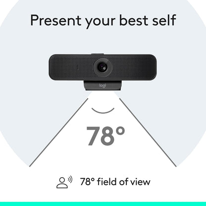 Logitech C925e Business Webcam, HD 1080p/30fps Video, Light Correction, Autofocus, Clear Audio, Privacy Shutter, Works with Microsoft Teams, Google Meet, Skype, WebEx, Cisco - Black