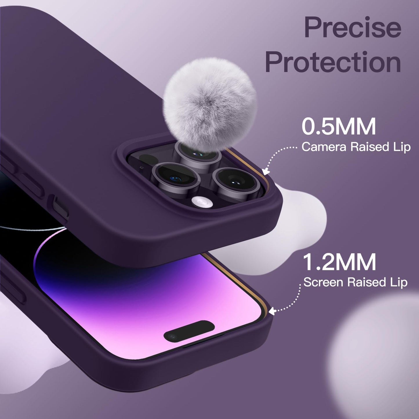 JETech Silicone Case for iPhone 14 6.1-Inch, Silky-Soft Touch Full-Body Protective Phone Case, Shockproof Cover with Microfiber Lining (Black)