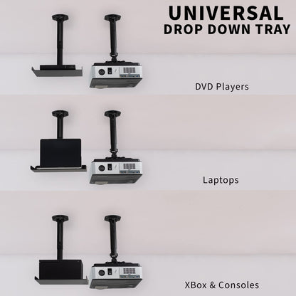 VIVO Universal Extending Ceiling Projector Mount, Height Adjustable Projection, White, MOUNT-VP02W