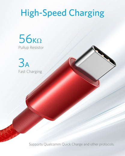 Anker Cable [2 Pack 3ft], USB A to USB C Cable for iPhone 17 Series,Samsung Galaxy S10 S10+, LG V30, Beats Fit Pro and More (Black).