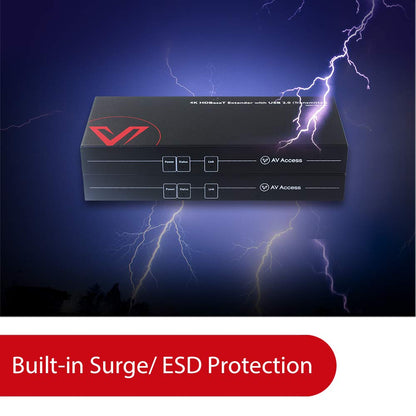 AV Access HDMI KVM Extender Over Cat6, 4K@60Hz 100m/330ft, USB 2.0 Remote Control (4 Ports), Zero Latency, RS232, Audio, PoH, EDID, for Server Room & Control Systems (4KEX100-KVM)