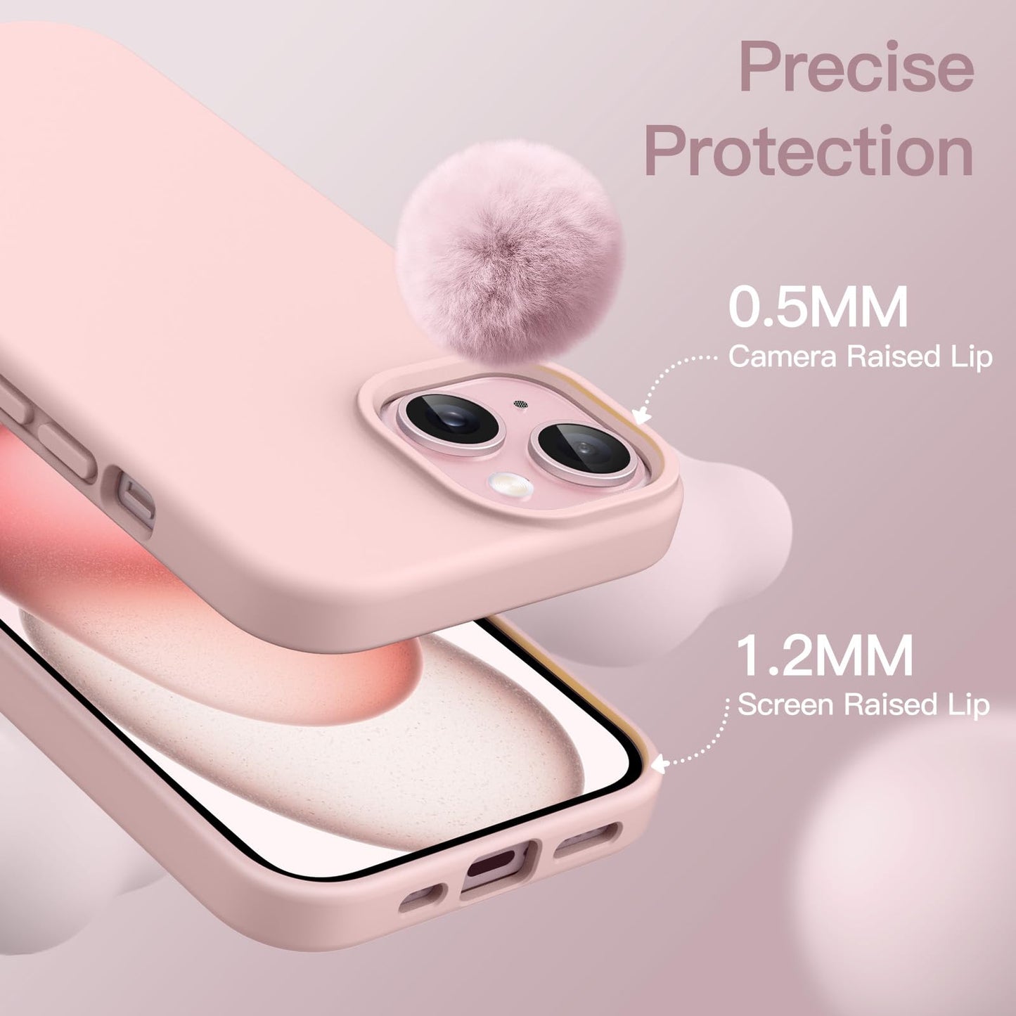 JETech Silicone Case for iPhone 15 Pro Max 6.7-Inch, Silky-Soft Touch Full-Body Protective Phone Case, Shockproof Cover (Black)