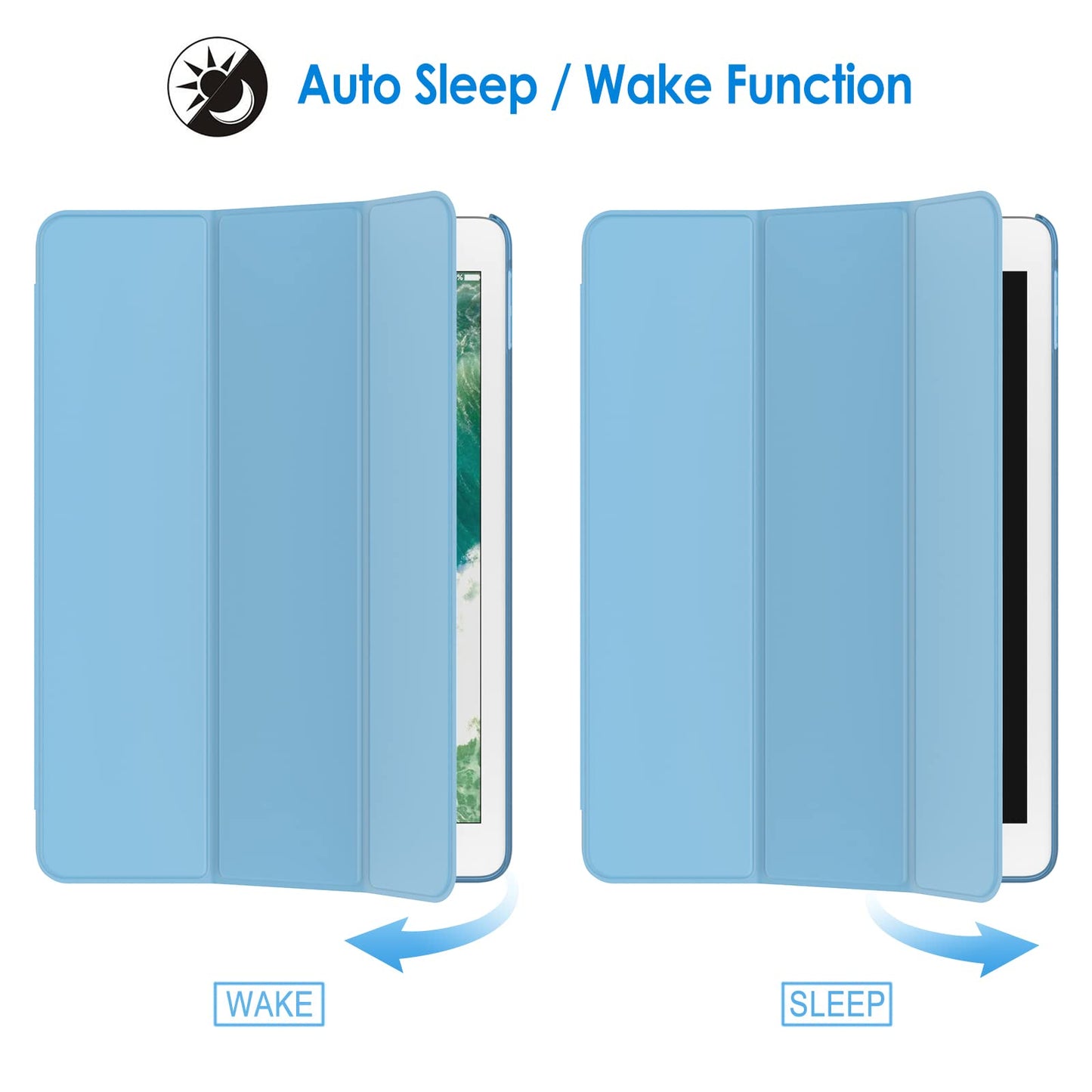 JETech Case for iPad (9.7-Inch, 2018/2017 Model, 6th/5th Generation), Smart Cover Auto Wake/Sleep (Black)