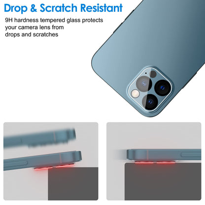 JETech Camera Lens Protector for iPhone 12 Pro Max 6.7-Inch, 9H Tempered Glass, HD Clear, Anti-Scratch, Case Friendly, Does Not Affect Night Shots, 3-Pack