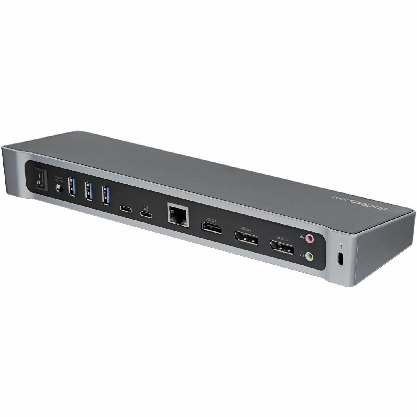 StarTech.com USB-C Triple Monitor Docking Station for MacBook Pro / Air M1 M2 M3 M4 & Windows, Universal 4K HDMI DP Dock, Thunderbolt Compatible, 100W Laptop Charging - TAA, Black, Silver